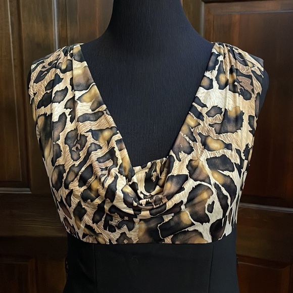 Cache cheetah print and black dress size 14 - Picture 3 of 7